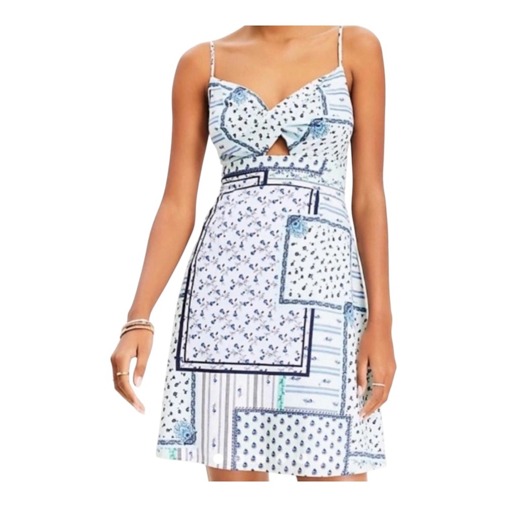 Loft Size 14 Patchwork‎ Twist Cami Cutout Dress NEW Lightweight Summer Coquette